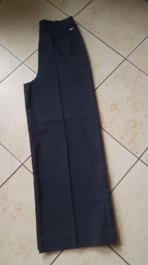 donker blauwe stretche broek mt xs, Ophalen of Verzenden, Gedragen, Maat 34 (XS) of kleiner, Blauw