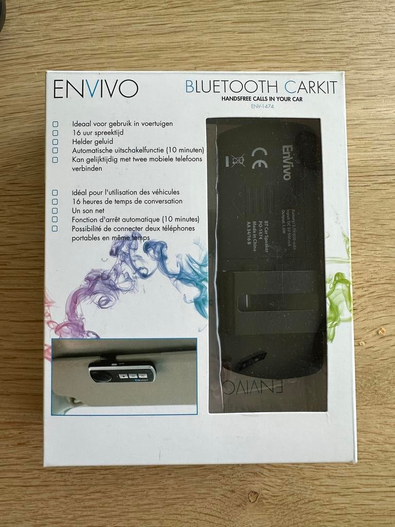 ENV-1474 Bluetooth Auto Luidspreker handsfree bellen, Ophalen of Verzenden, Zo goed als nieuw