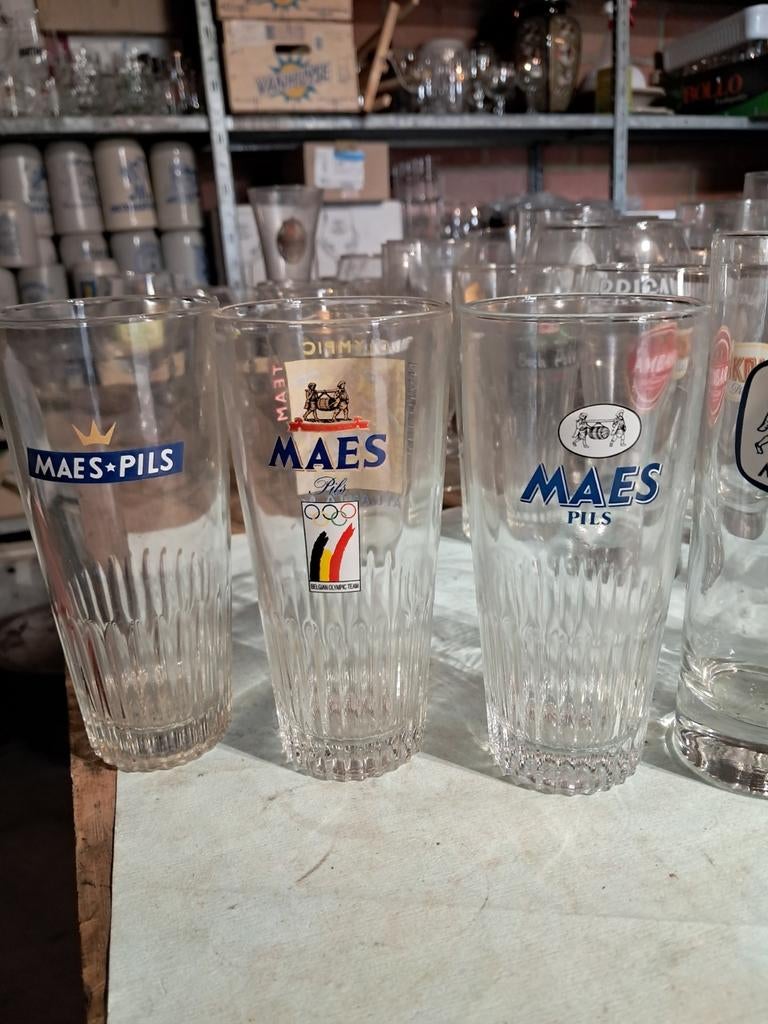 Oude pilsglazen, Verzamelen, Glas en Drinkglazen, Ophalen, Zo goed als nieuw