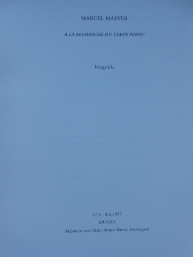 Marcel Maeyer biografie 1997  Muhka, Ophalen of Verzenden, Zo goed als nieuw, Kunst en Cultuur