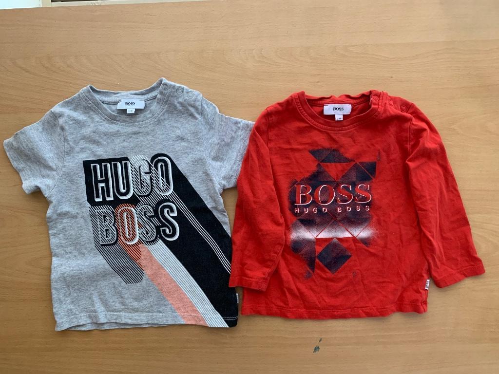 Deux t-shirts BOSS t.86 (2 ans) coton, Ophalen of Verzenden, Zo goed als nieuw, Boss, Jongetje