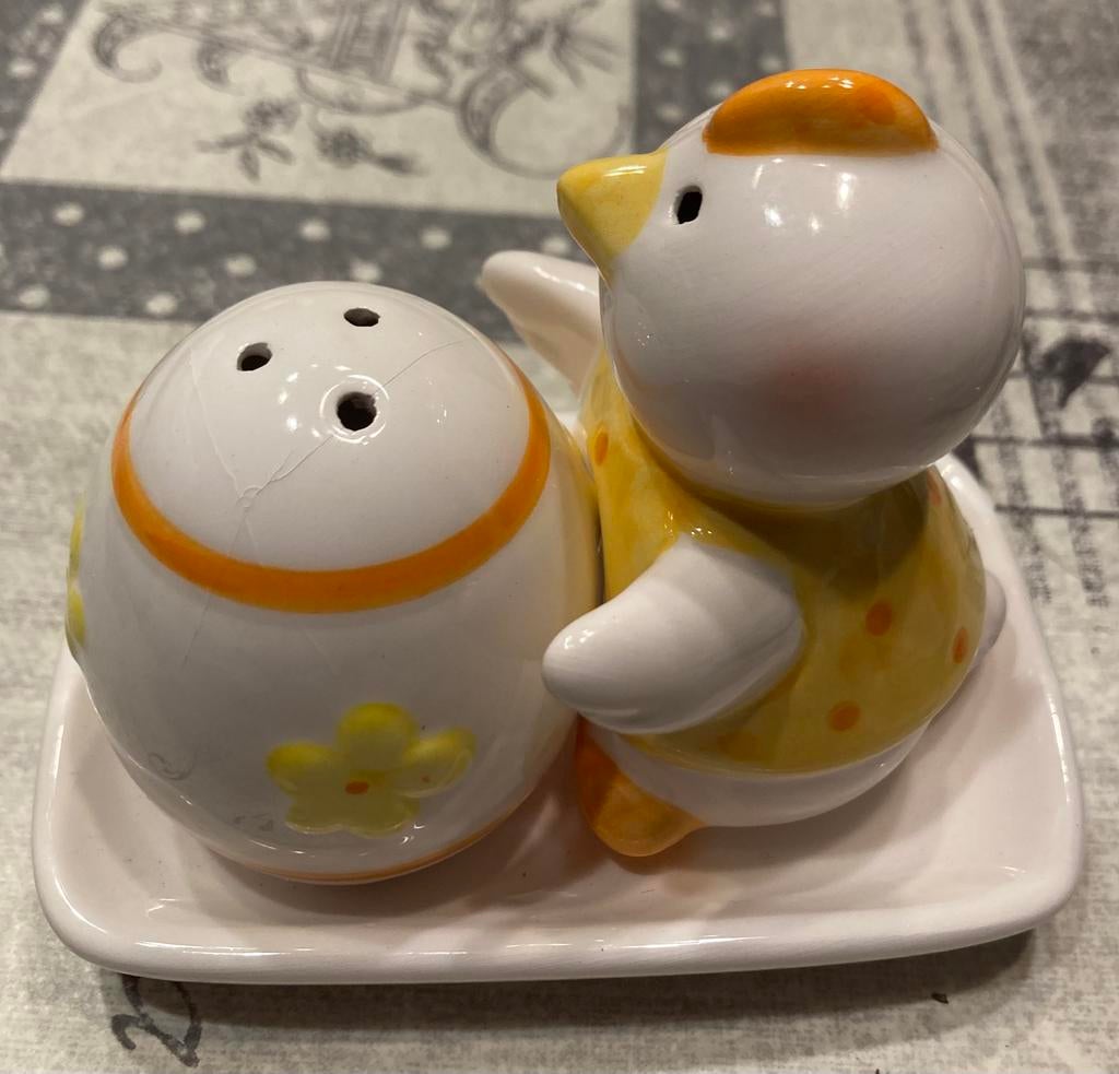 Ensemble à sel et poivre en porcelaine avec plat., Enlèvement ou Envoi, Neuf