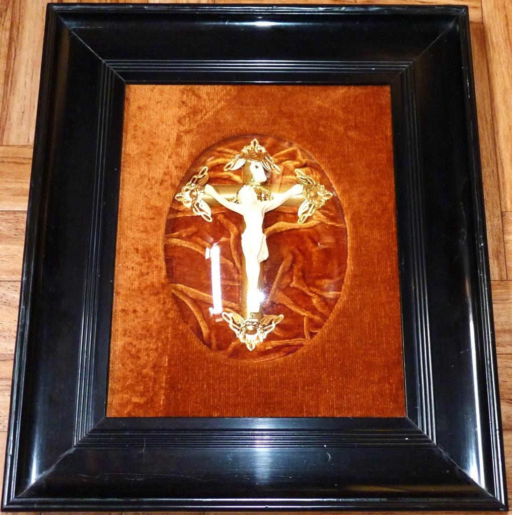 Antieke ingekaderde Corpus Christi., Antiquités & Art, Antiquités | Objets religieux, Enlèvement