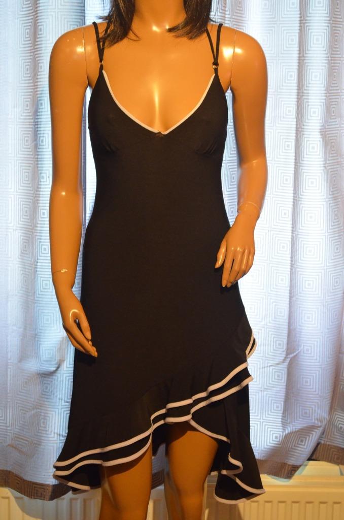 * Jurk spaanse stijl zwart/wit S/M, Maat 38/40 (M), Overige kleuren, Ophalen of Verzenden, Geen merk
