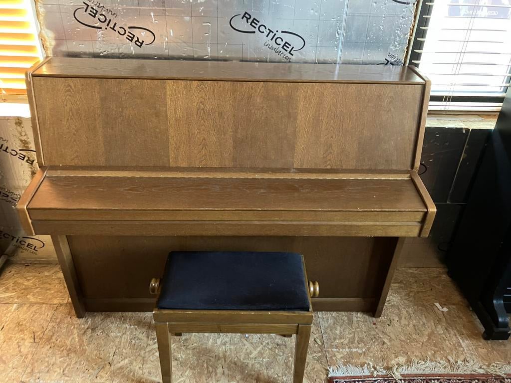 Schimmel 112 cm incl levering op begane grond, Muziek en Instrumenten, Ophalen, Bruin, Zo goed als nieuw, Piano
