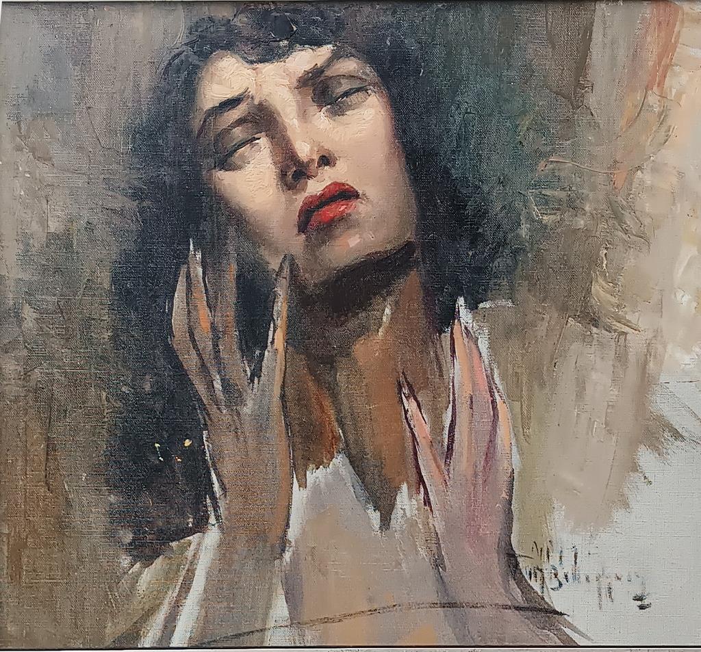 Aimé Van Belleghem (1922-1996): Diva (O/D, 64 x 57 cm), Antiquités & Art, Art | Peinture | Classique, Enlèvement ou Envoi