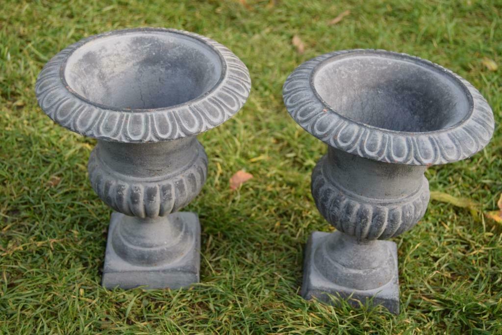 Vasque en fonte patinée grise (la paire), Enlèvement ou Envoi, Moins de 25 cm, Comme neuf, Autres matériaux