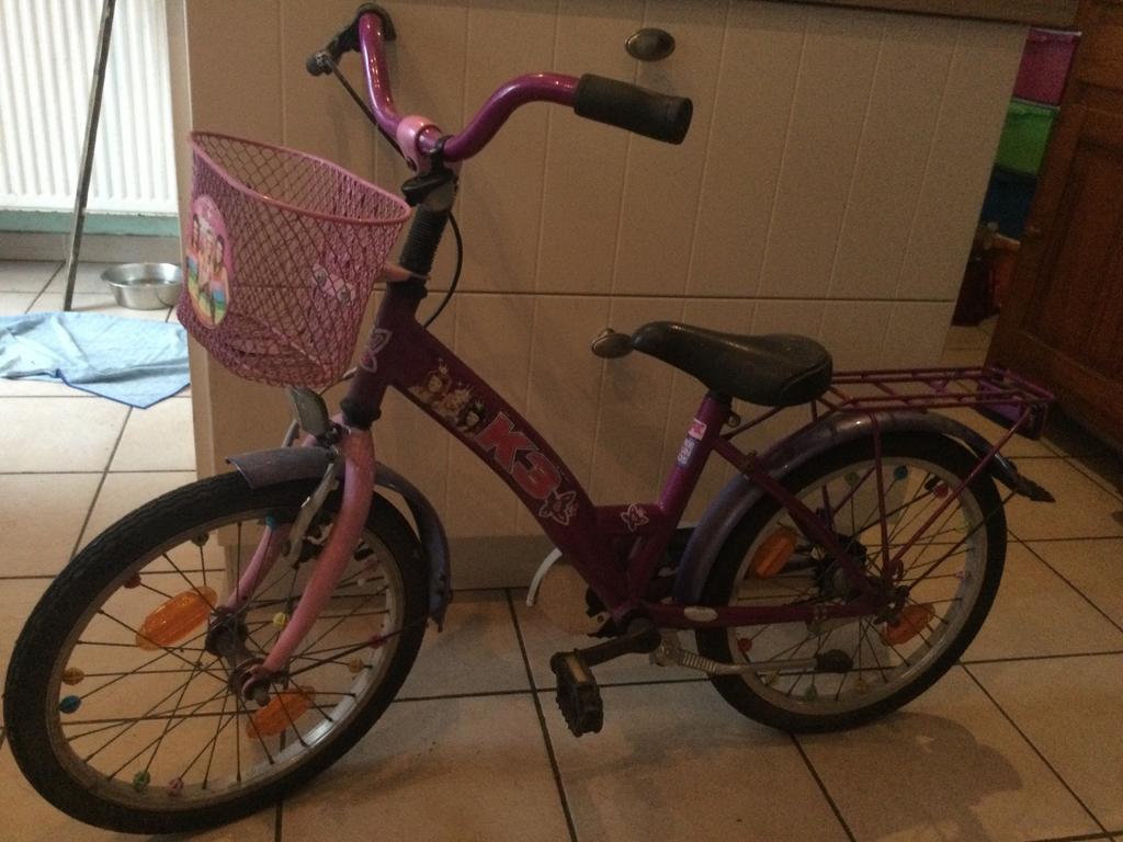 Vélo enfant fille k3 torpédo rose et mauve 18 pouces, Utilisé, 18 pouces