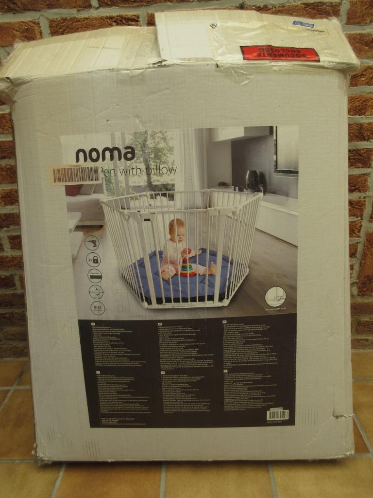 Noma veiligheidshek & box - 6 panelen - wit, Ophalen, Zo goed als nieuw, Boxkleed