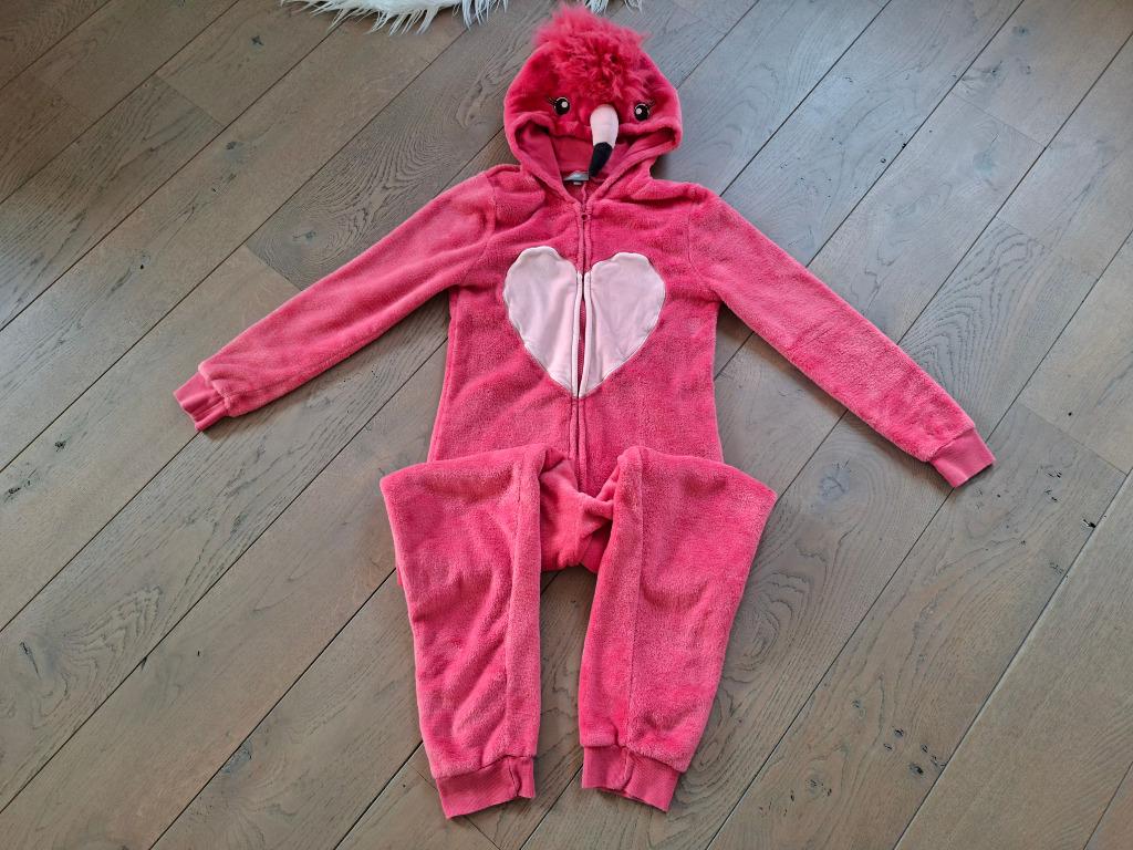 Maat 152 : onesie huispak JBC roze kap flamingo, Kinderen en Baby's, Kinderkleding | Maat 152, Overige typen, Meisje, JBC, Ophalen of Verzenden