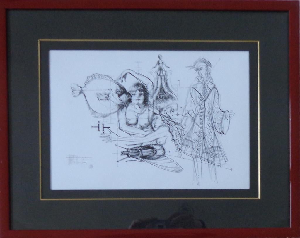 ROGER VAN BELLEGHEM / NAAKTE FIGUREN ORIGINEEL WERK 49x61cm, Enlèvement ou Envoi, Verre, Signé, Figures