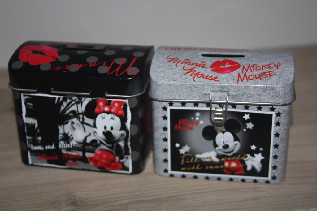 blikken spaarpotjes , Mickey en Minnie mouse , 9x5x8, Collections, Disney, Comme neuf, Autres types, Mickey Mouse, Enlèvement ou Envoi