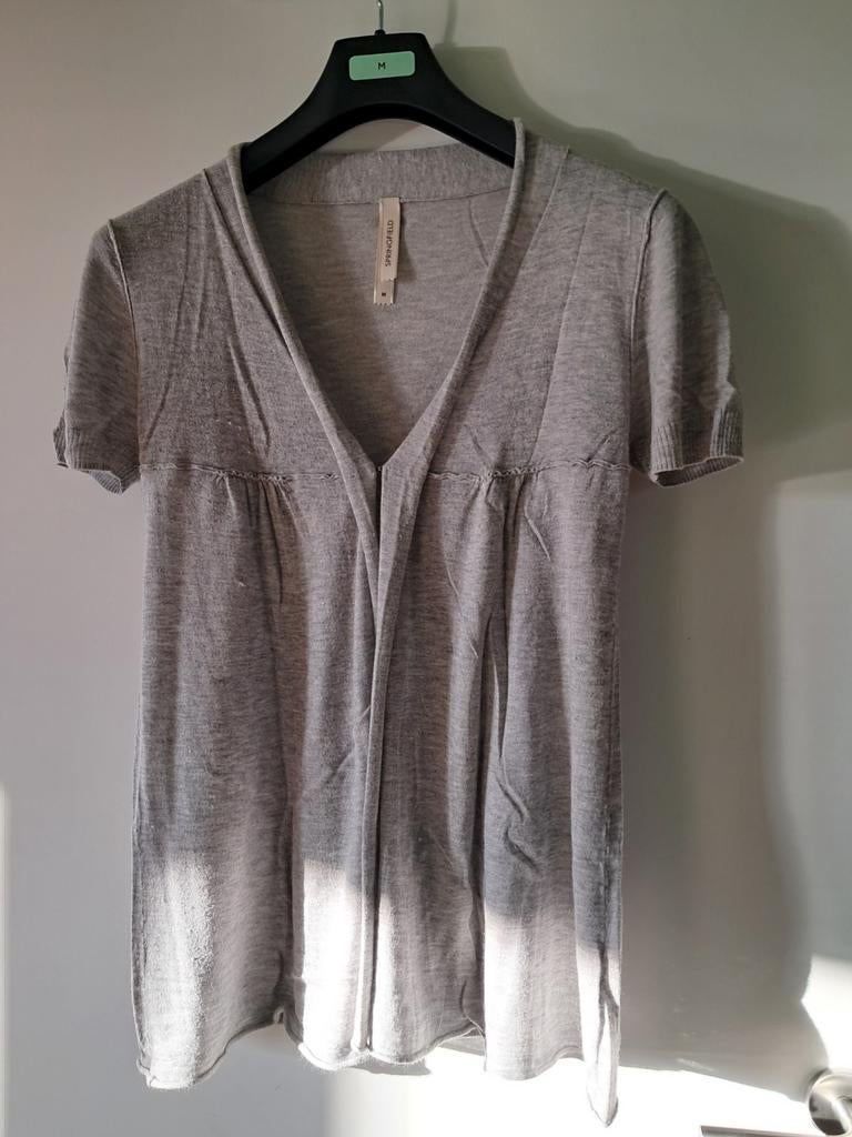 Springfield Angora grijs lang vest met korte mouwen, maat M, Kleding | Dames, Maat 38/40 (M), Springfield, Ophalen of Verzenden