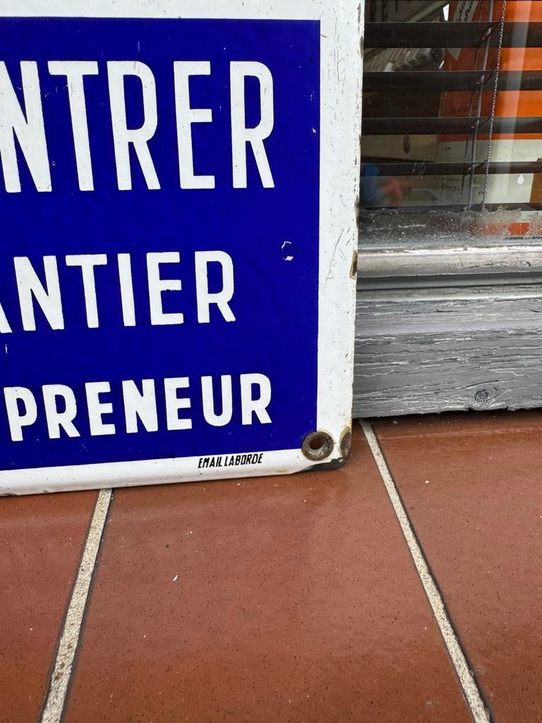 Panneau publicitaire en émail ROMBAS, Enlèvement ou Envoi, Utilisé, Panneau publicitaire