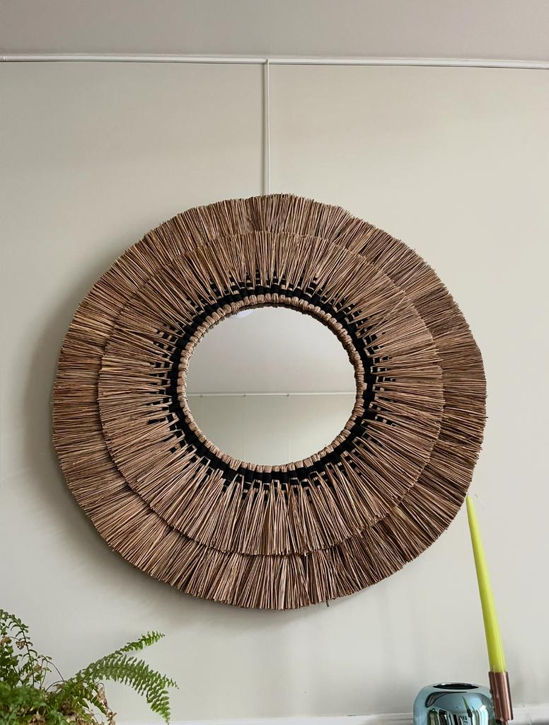 Ronde wand spiegel La Redoute, Huis en Inrichting, Woonaccessoires | Spiegels, Ophalen, Rond, Zo goed als nieuw, 75 tot 100 cm