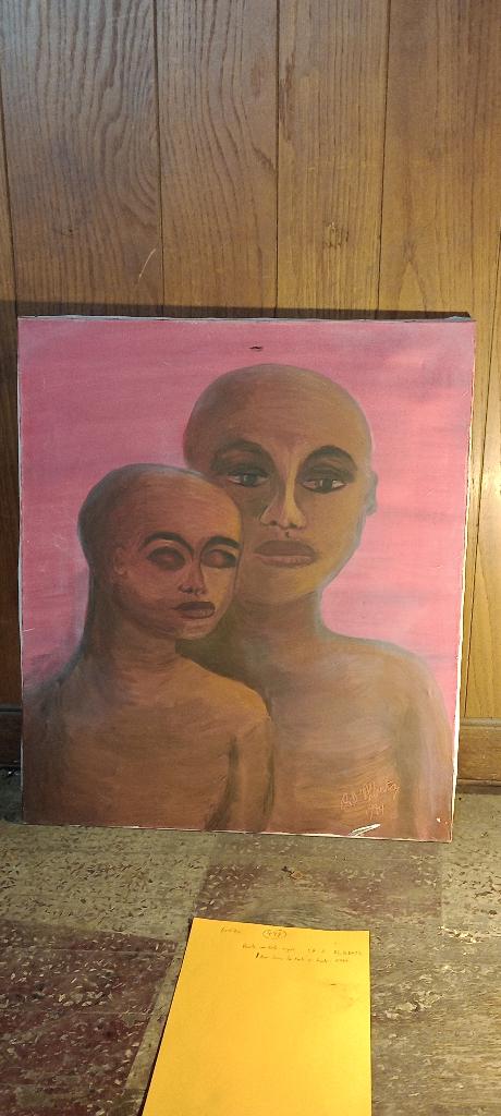 Peinture sur toile à restaurer, CH.D.ALBERTS, 60x70, n498, Antiquités & Art, Enlèvement