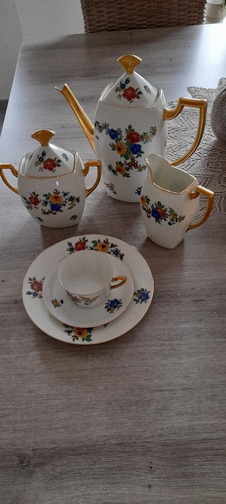 12-delig Limoges porceleinen koffieservies, Antiek en Kunst, Ophalen
