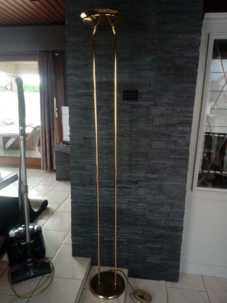 Koperen staanlamp, Ophalen, Gebruikt, 150 tot 200 cm, Overige materialen