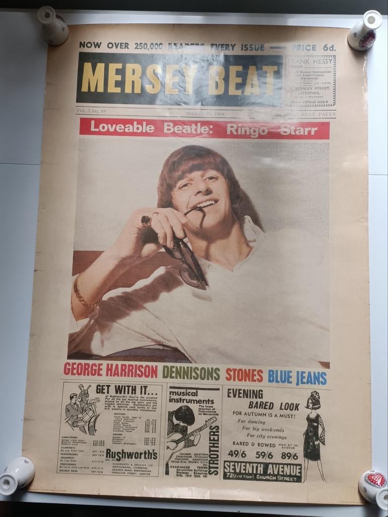 Ringo Star poster  couverture du magazine Mersey Beat 1963, Enlèvement, Utilisé