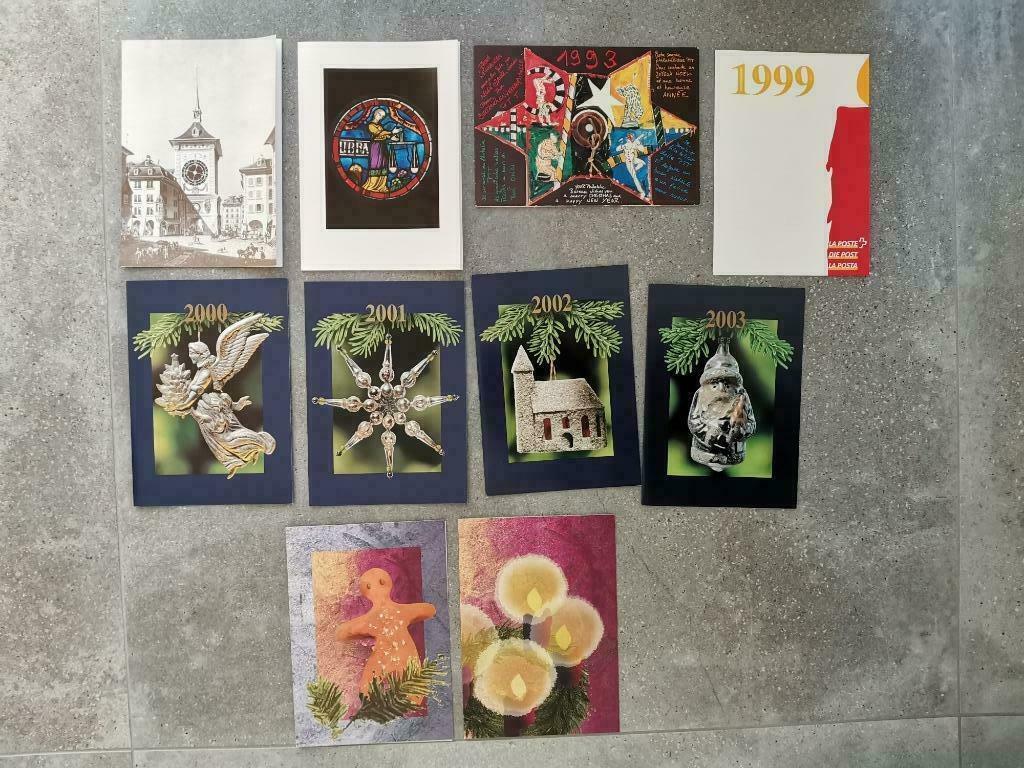 lot de 10 cartes de Noël de la Poste Suisse 1967 - 2007, Enlèvement ou Envoi, Affranchi