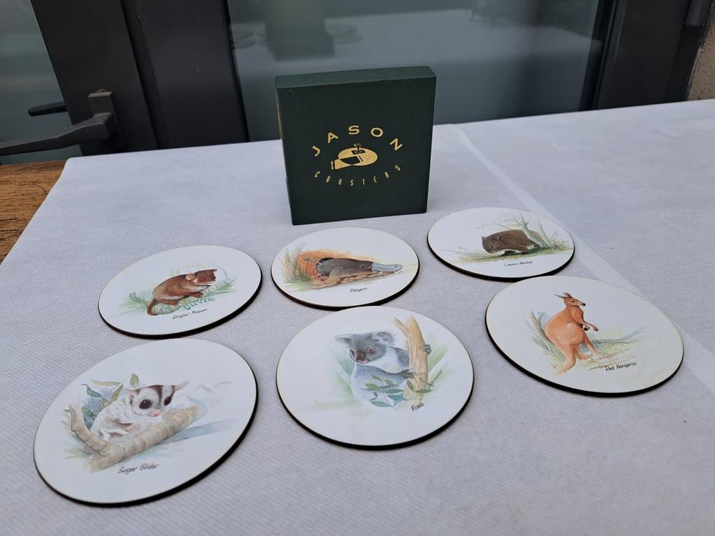 6 sous-verres en verre Jason, Enlèvement ou Envoi, Utilisé