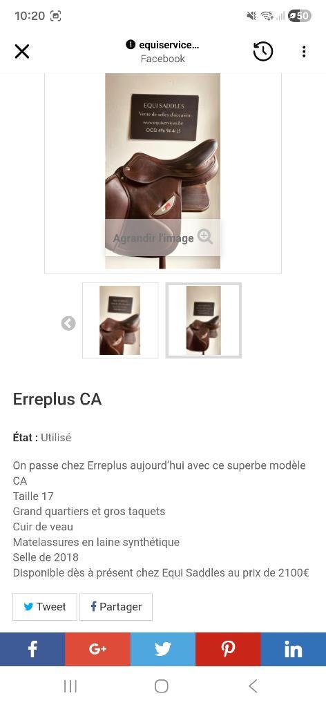 Selle erreplus, Enlèvement ou Envoi, Utilisé, Obstacle