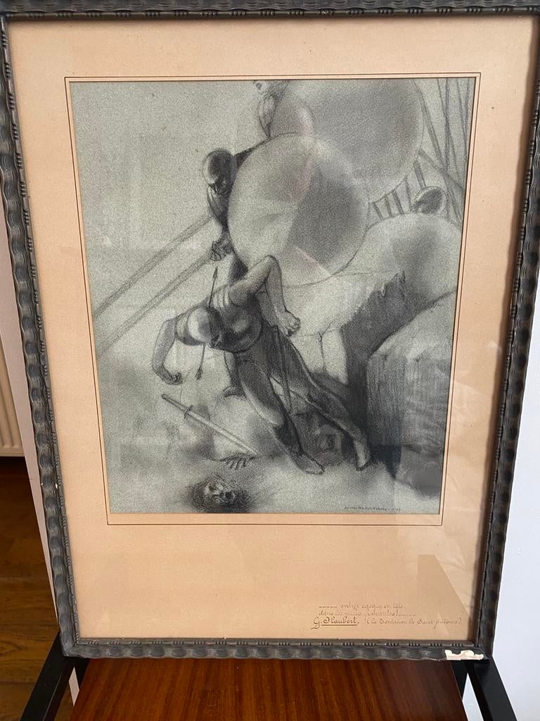 Dessin Jacques Van Melkebeke la tentation de Saint Antoine, Enlèvement ou Envoi