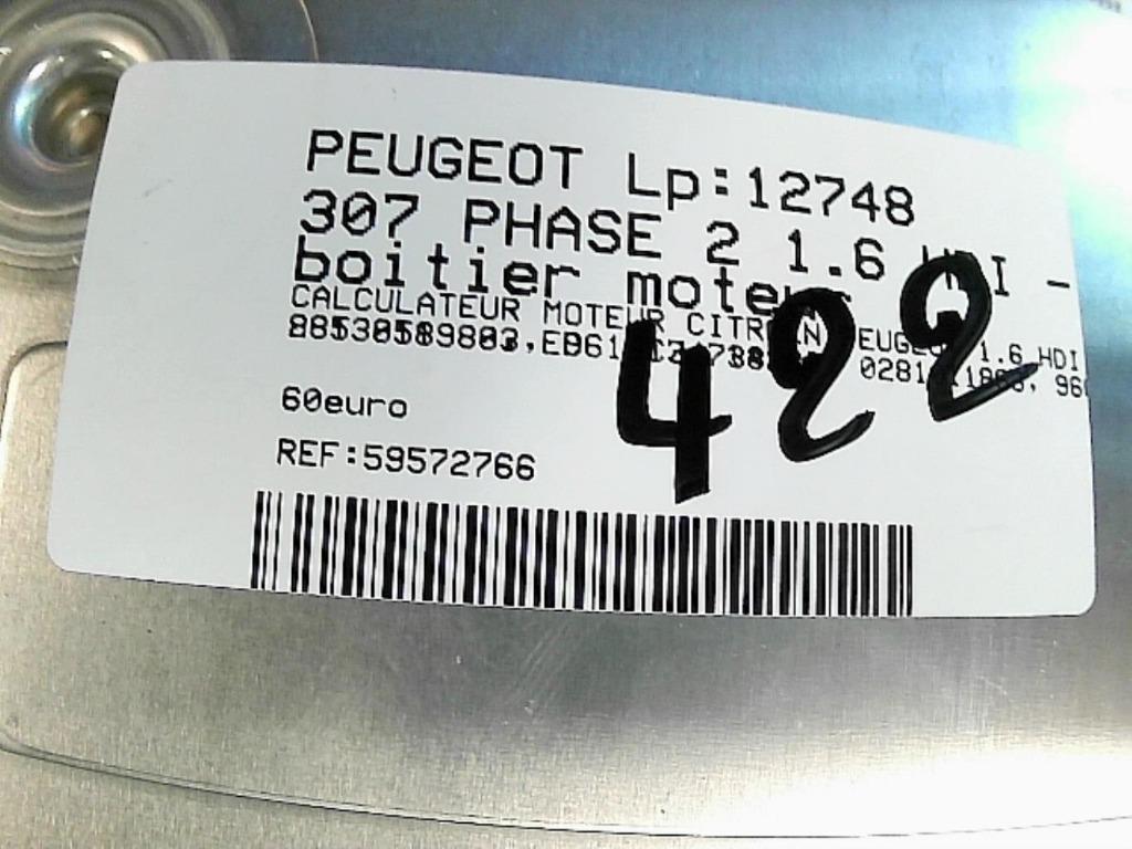 Boitier Moteur Peugeot 307  1.6D 66kw 9661773380 (422), Autos : Pièces & Accessoires, Enlèvement ou Envoi, Utilisé, Peugeot