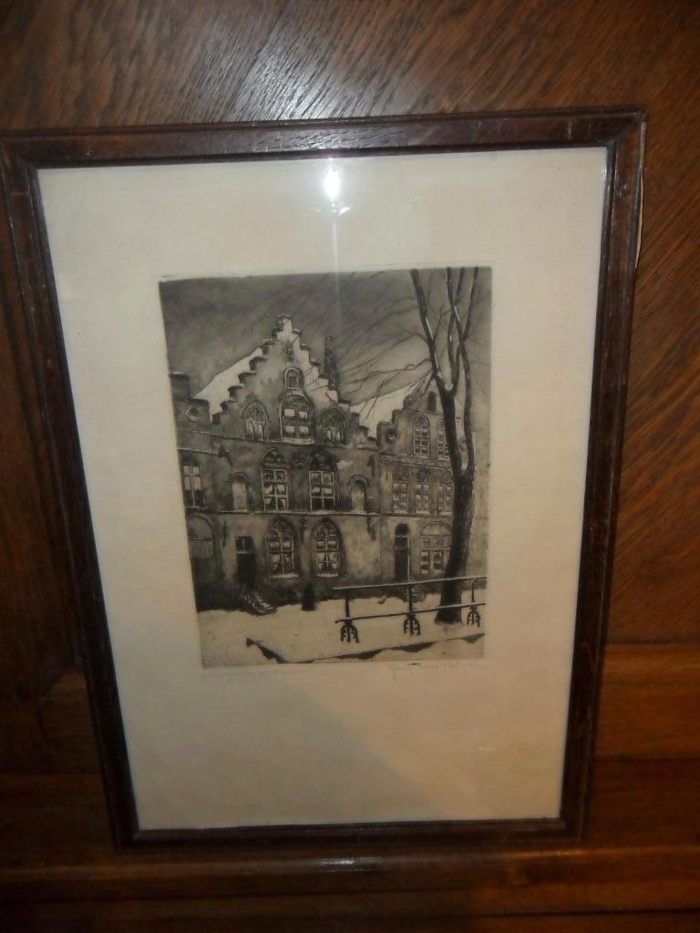 Ets van Maurice Emmanuel Blieck (Laken 1876-1922 Bxl), Antiek en Kunst, Kunst | Etsen en Gravures, Ophalen of Verzenden