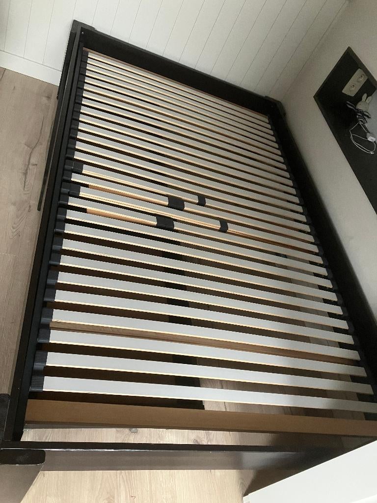 Bed 120 cm met lattenbodem, Ophalen, Gebruikt, Zwart, Twijfelaar