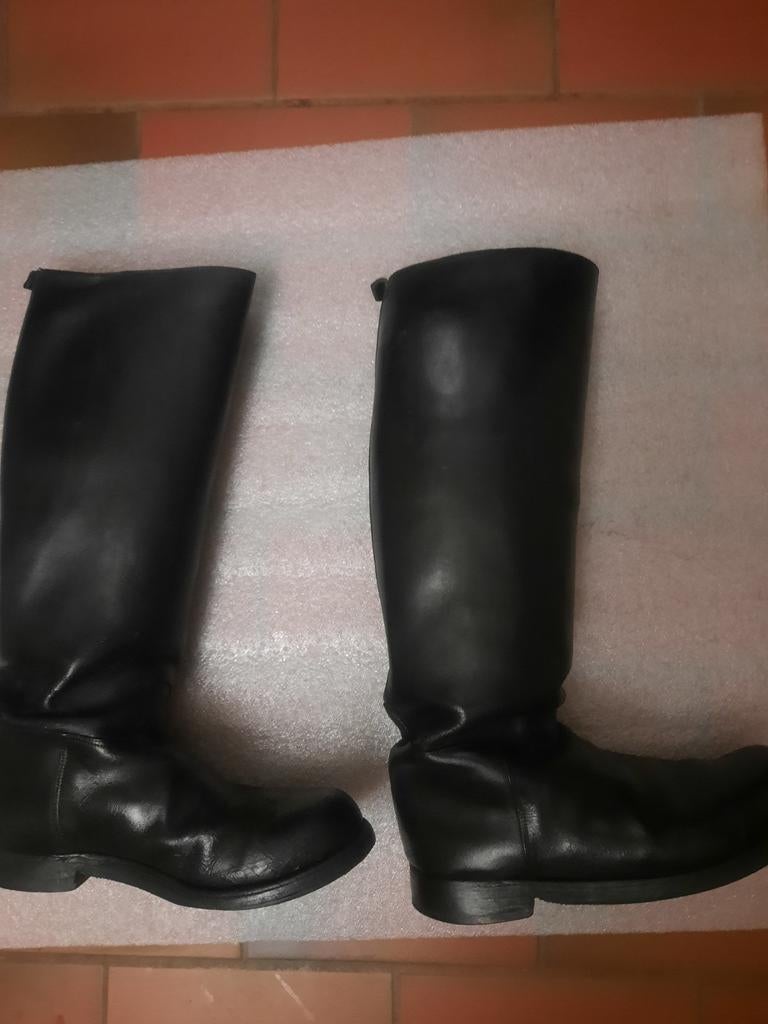 Botte moto Gendarmerie belge cuir taille 43, Enlèvement ou Envoi, Gendarmerie, Vêtements ou Chaussures