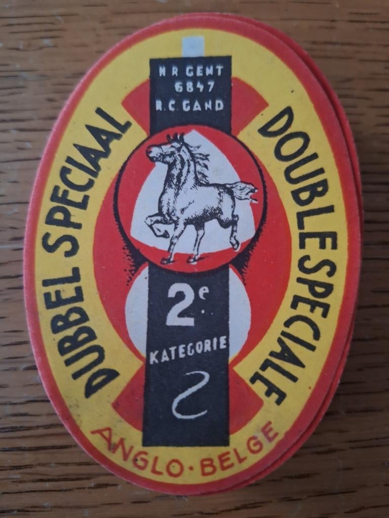 Oud bieretiket brouwerij Anglo Belge dubbel Zulte 1941, Enlèvement ou Envoi, Comme neuf