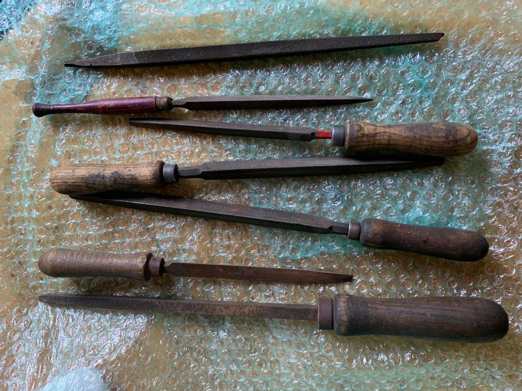 7 Limes ronde, aiguille outils professionnel anciens, Envoi, Utilisé
