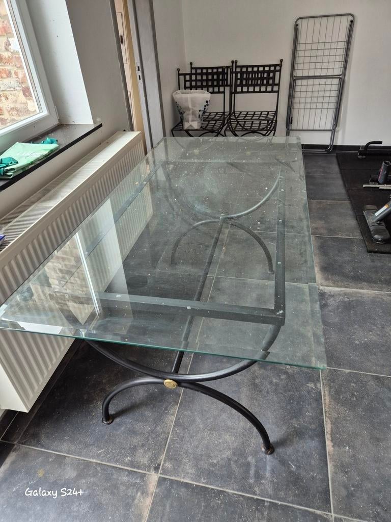 Table verre forgé, Maison & Meubles, Enlèvement ou Envoi, Verre