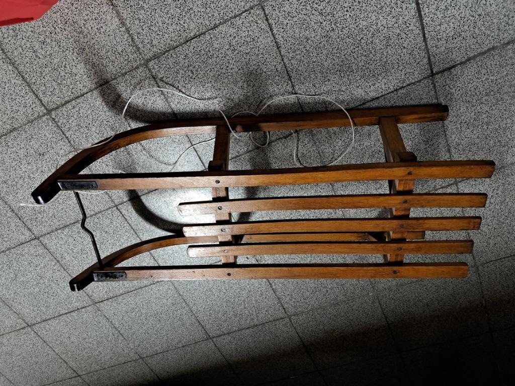 Houten slee, Enlèvement, Comme neuf, Bois