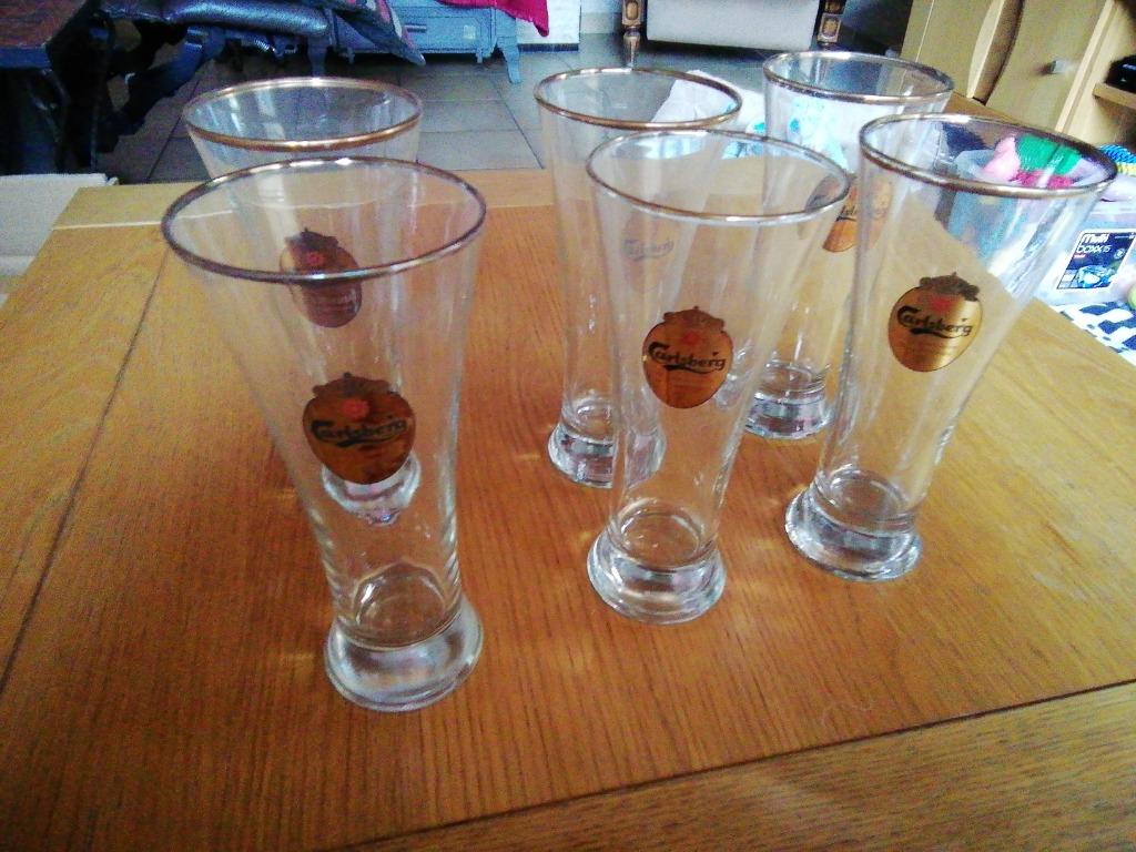 6 Verres à Carlsberg, Enlèvement, Utilisé, Verre à bière
