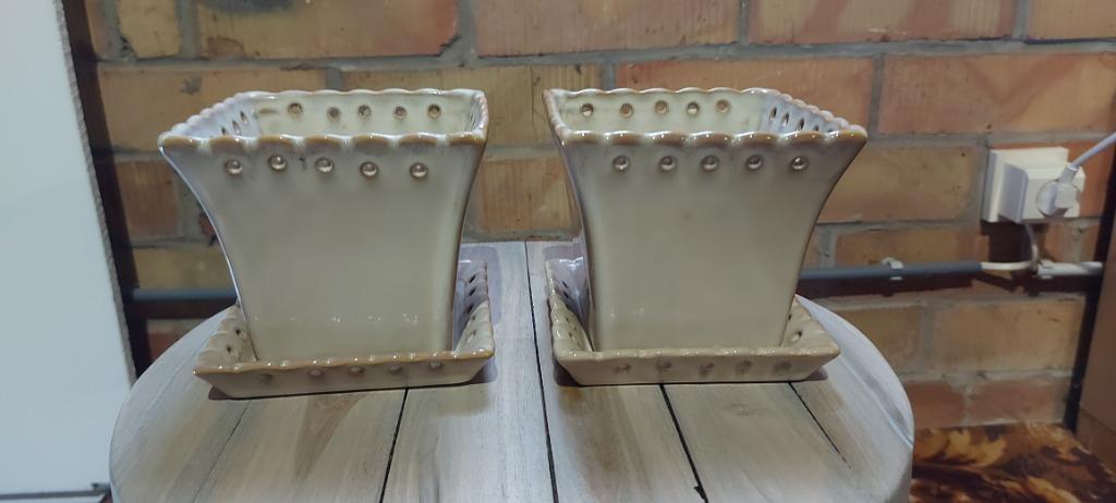 bloempotjes geglazuurd 5€ voor beide potjes, Ophalen, Gebruikt, Vierkant, Minder dan 40 cm