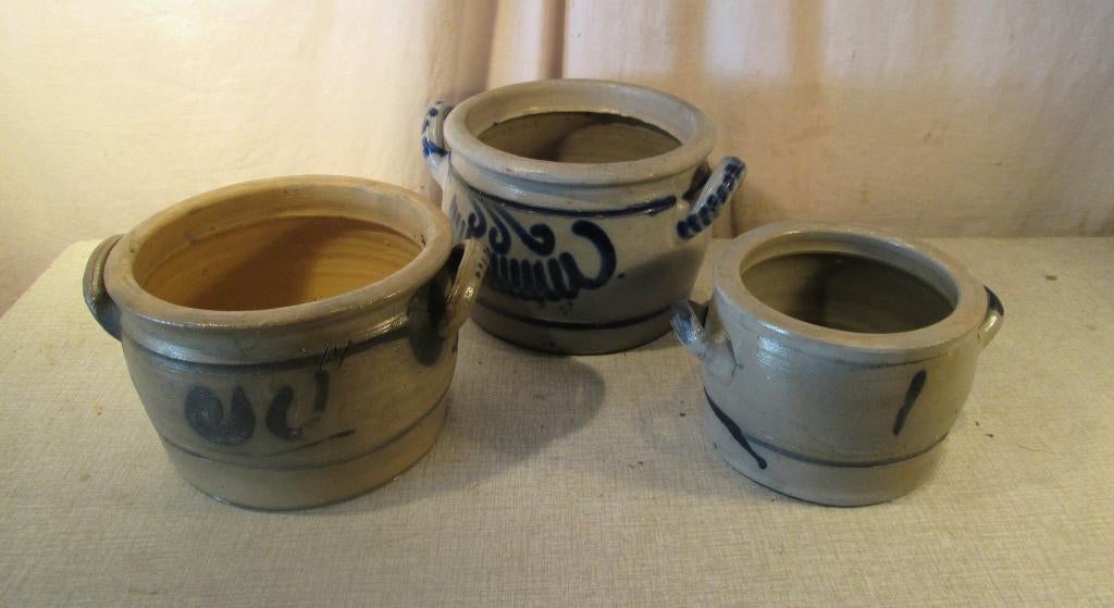 3 Mooi Oude Aarden Bloempotten, Enlèvement ou Envoi, Comme neuf, Poterie, Intérieur