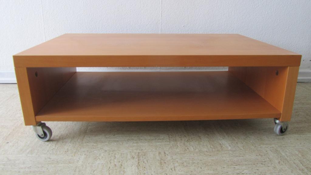 Tv tafeltje op wielen hout, Huis en Inrichting, Ophalen, Minder dan 45 cm, Gebruikt, Rechthoekig