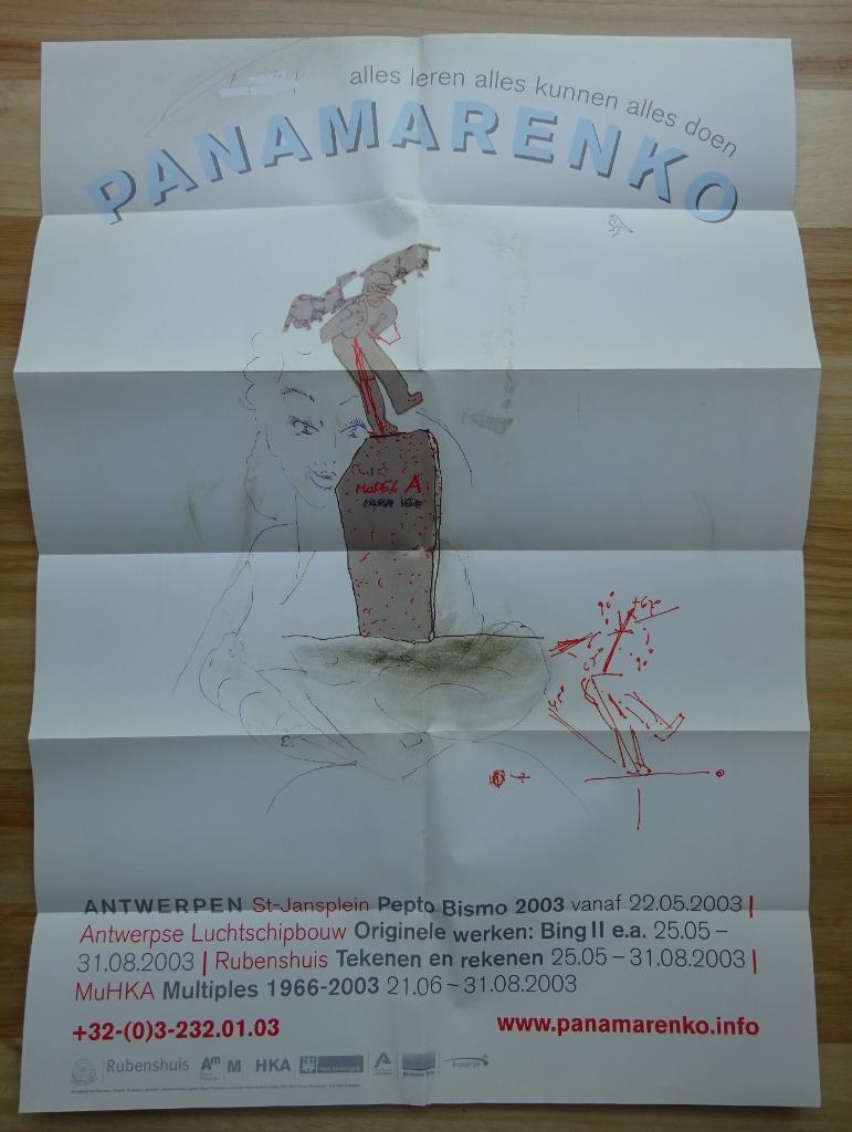 Panamarenko 2003 Affiche Antwerpen, Boeken, Catalogussen en Folders, Nieuw, Folder, Ophalen of Verzenden
