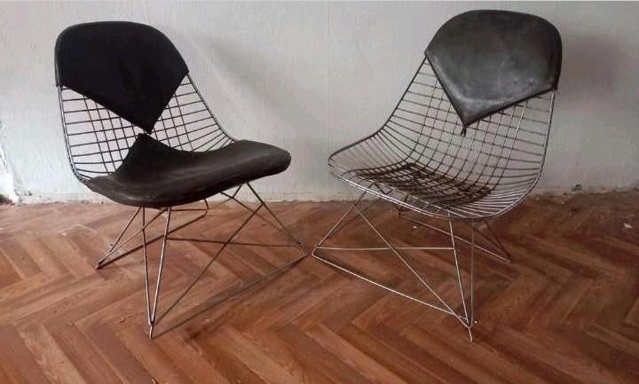 Paire de chauffeuse vintage design eames Herman Miller lkr, Ophalen, Leer