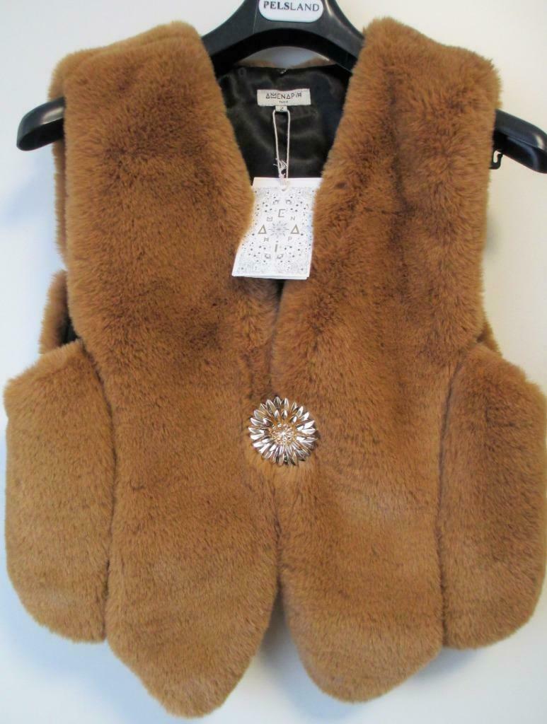 nieuwe vest amenapih synthetisch bont caramel kleur, Kleding | Dames, ANDERE, Beige, Maat 42/44 (L), Nieuw