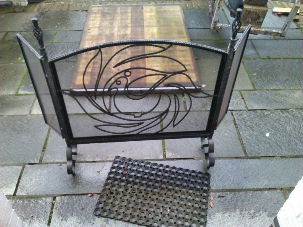 haardscherm en haardset, Huis en Inrichting, Haarden, Ophalen of Verzenden, Gebruikt, Houthaard