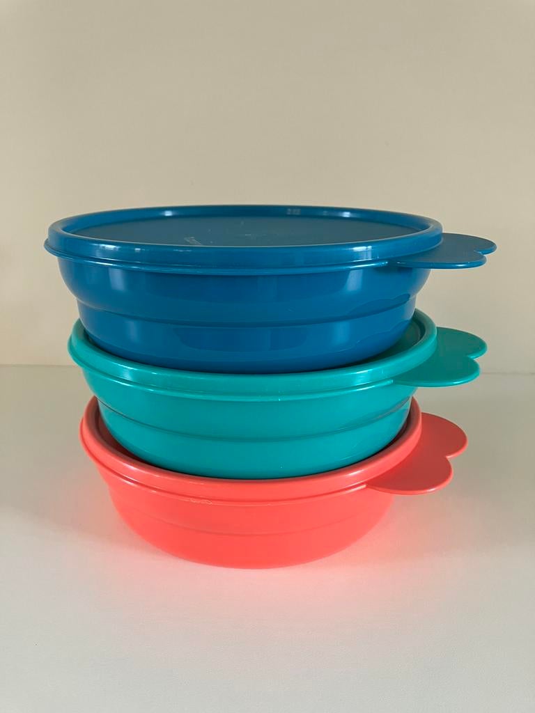 3 Ontbijtkommen Tupperware 500 ml, Huis en Inrichting, Ophalen of Verzenden, Zo goed als nieuw, Bak of Kom
