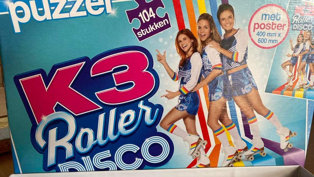 K 3Roller Disco puzzelmet poster.Bieden kompleet 104 stukken, Hobby en Vrije tijd, Ophalen, Zo goed als nieuw