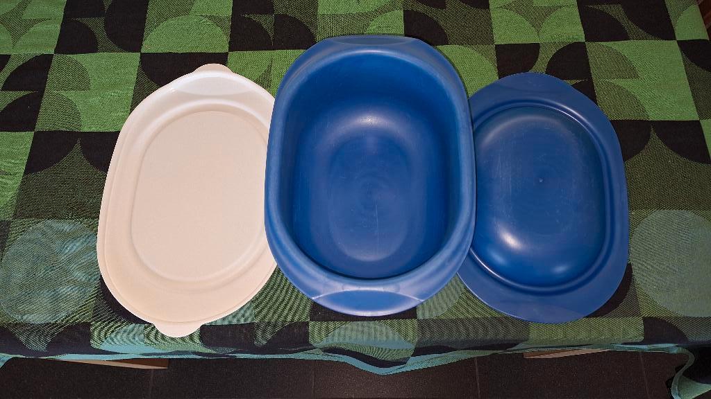 Tupperware Ultra Pro ovaal 3,0 liter met deksel, Ophalen of Verzenden, Blauw