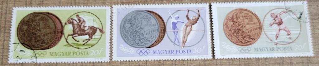 3 oude postzegels: Hongarije - thema Olympische Spelen, Timbres & Monnaies, Timbres | Europe | Hongrie, Enlèvement ou Envoi, Affranchi