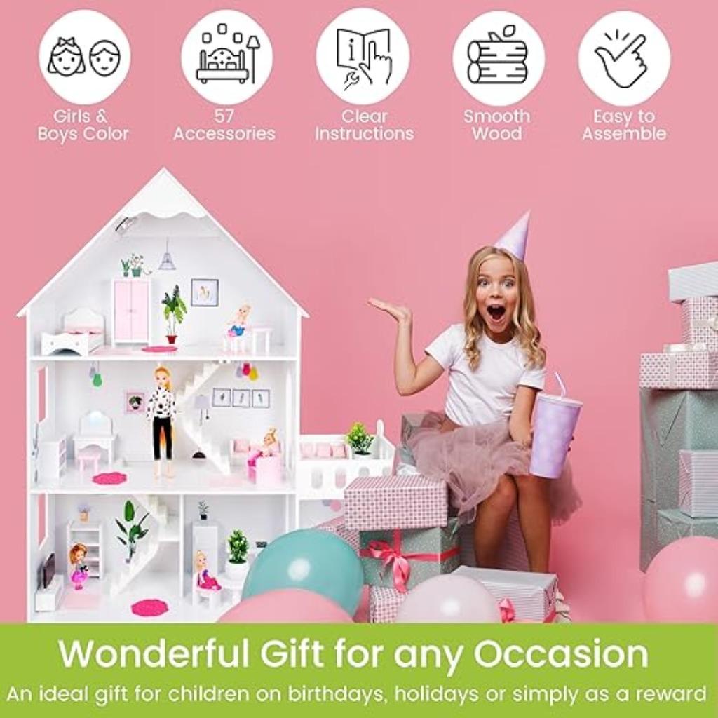 Maison de poupée en bois Kinderplay LIVRAISON RAPIDE ET GRAT, Envoi, Neuf, Maison de poupées