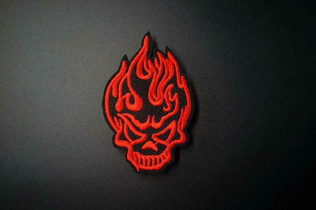 Patch biker - Skull Flame - 44 x 68 mm, Motoren, Ophalen of Verzenden, Nieuw zonder kaartje, Overige typen