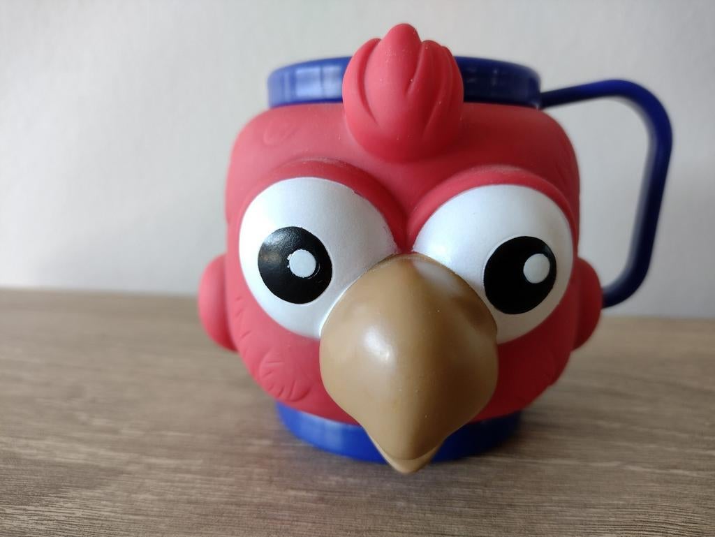 Rode drinkbeker vogel, Ophalen of Verzenden, Zo goed als nieuw